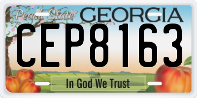 GA license plate CEP8163