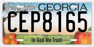 GA license plate CEP8165