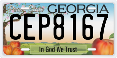 GA license plate CEP8167
