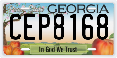 GA license plate CEP8168
