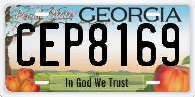 GA license plate CEP8169