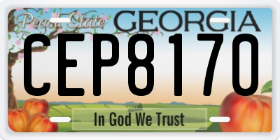 GA license plate CEP8170