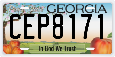GA license plate CEP8171
