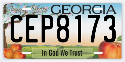 GA license plate CEP8173