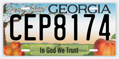 GA license plate CEP8174