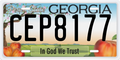 GA license plate CEP8177