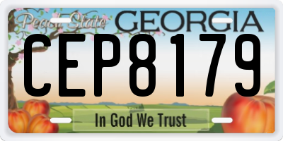 GA license plate CEP8179