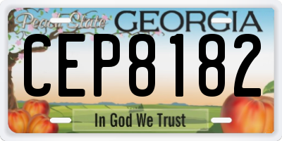 GA license plate CEP8182