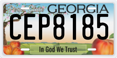 GA license plate CEP8185