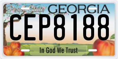 GA license plate CEP8188