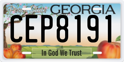 GA license plate CEP8191