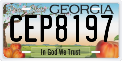 GA license plate CEP8197
