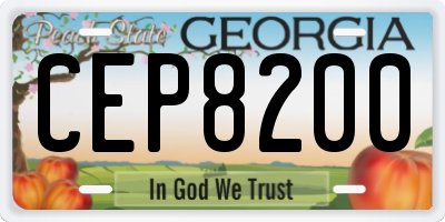 GA license plate CEP8200