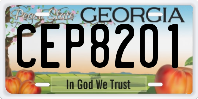 GA license plate CEP8201
