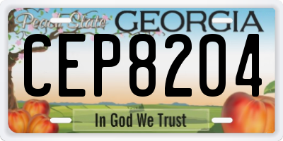 GA license plate CEP8204