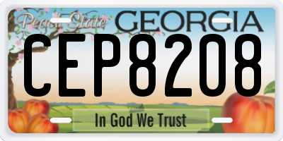 GA license plate CEP8208