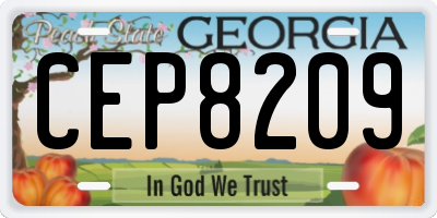 GA license plate CEP8209