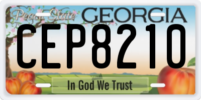 GA license plate CEP8210
