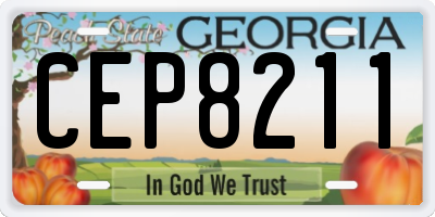 GA license plate CEP8211