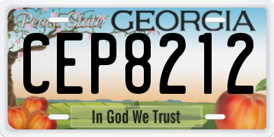 GA license plate CEP8212