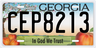 GA license plate CEP8213