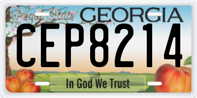 GA license plate CEP8214