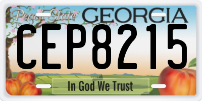 GA license plate CEP8215