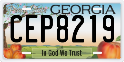 GA license plate CEP8219