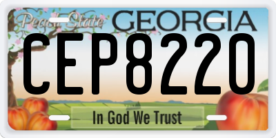 GA license plate CEP8220