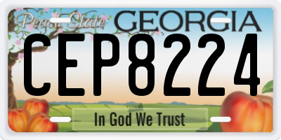 GA license plate CEP8224