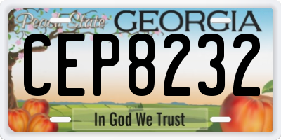 GA license plate CEP8232