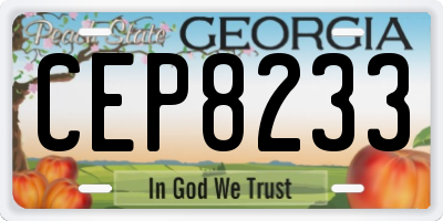 GA license plate CEP8233
