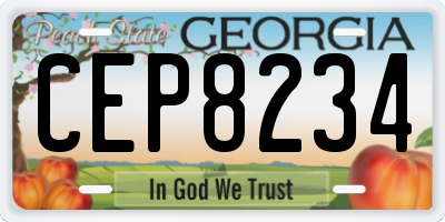GA license plate CEP8234