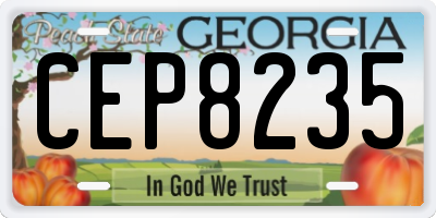 GA license plate CEP8235