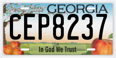 GA license plate CEP8237