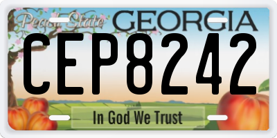 GA license plate CEP8242