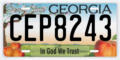 GA license plate CEP8243
