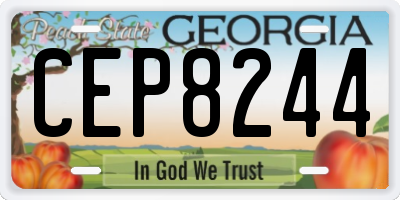 GA license plate CEP8244