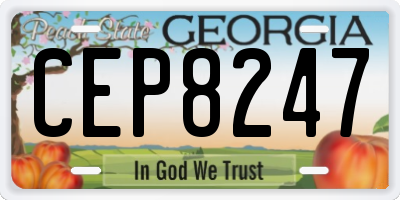 GA license plate CEP8247