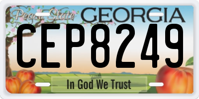 GA license plate CEP8249