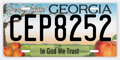GA license plate CEP8252