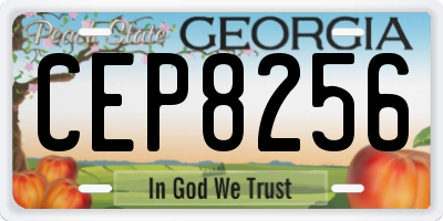 GA license plate CEP8256