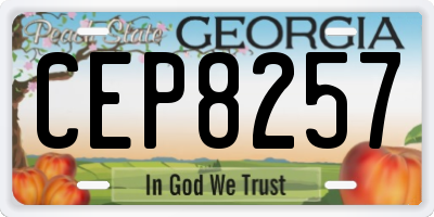 GA license plate CEP8257