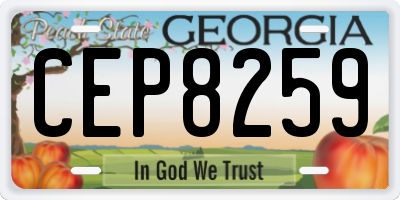 GA license plate CEP8259