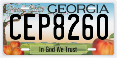 GA license plate CEP8260