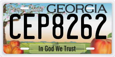 GA license plate CEP8262