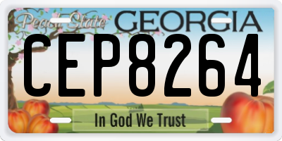 GA license plate CEP8264