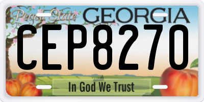 GA license plate CEP8270