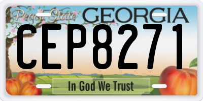 GA license plate CEP8271
