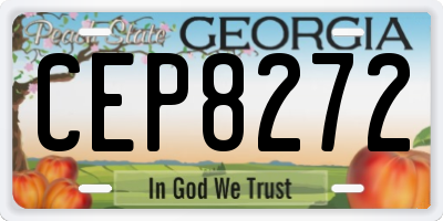 GA license plate CEP8272